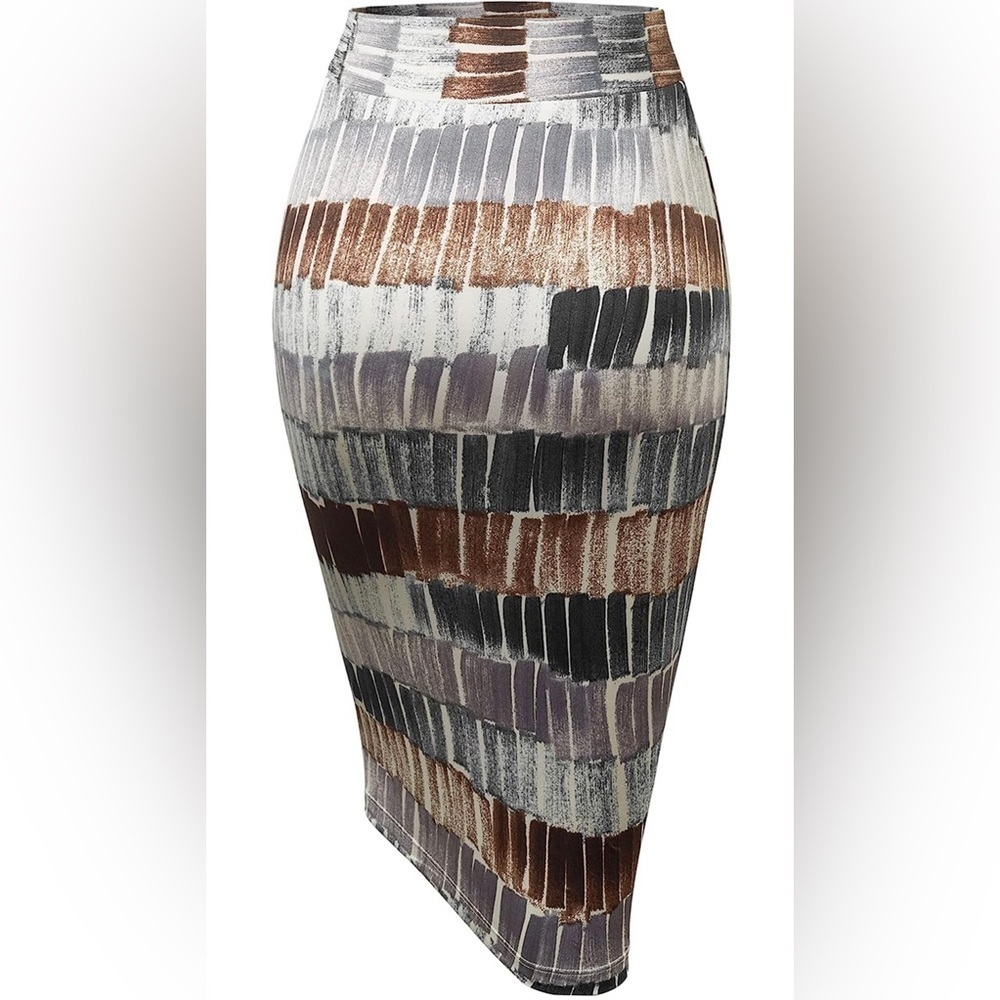 Women's Elastic Waist Stretch Midi Knee Length  Skirt for Office Size Medium - Picture 4 of 14